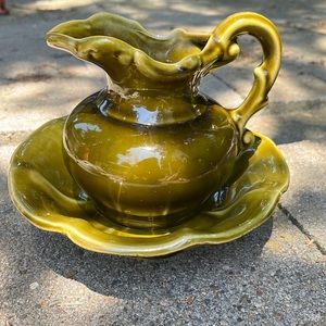 Vintage McCoy & Co. Pitcher & Saucer set.